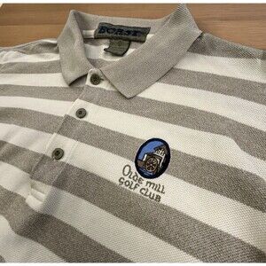 Vintage Boast Polo Shirt Men’s Large Short Sleeve Olde Mill Golf Club Logo USA
